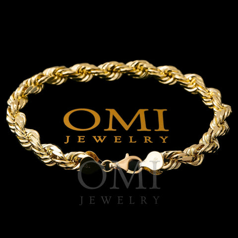 Buy 10K Yellow Gold 4mm Rope Chain Bracelet (8.00 In) 2.8 Grams at ShopLC.