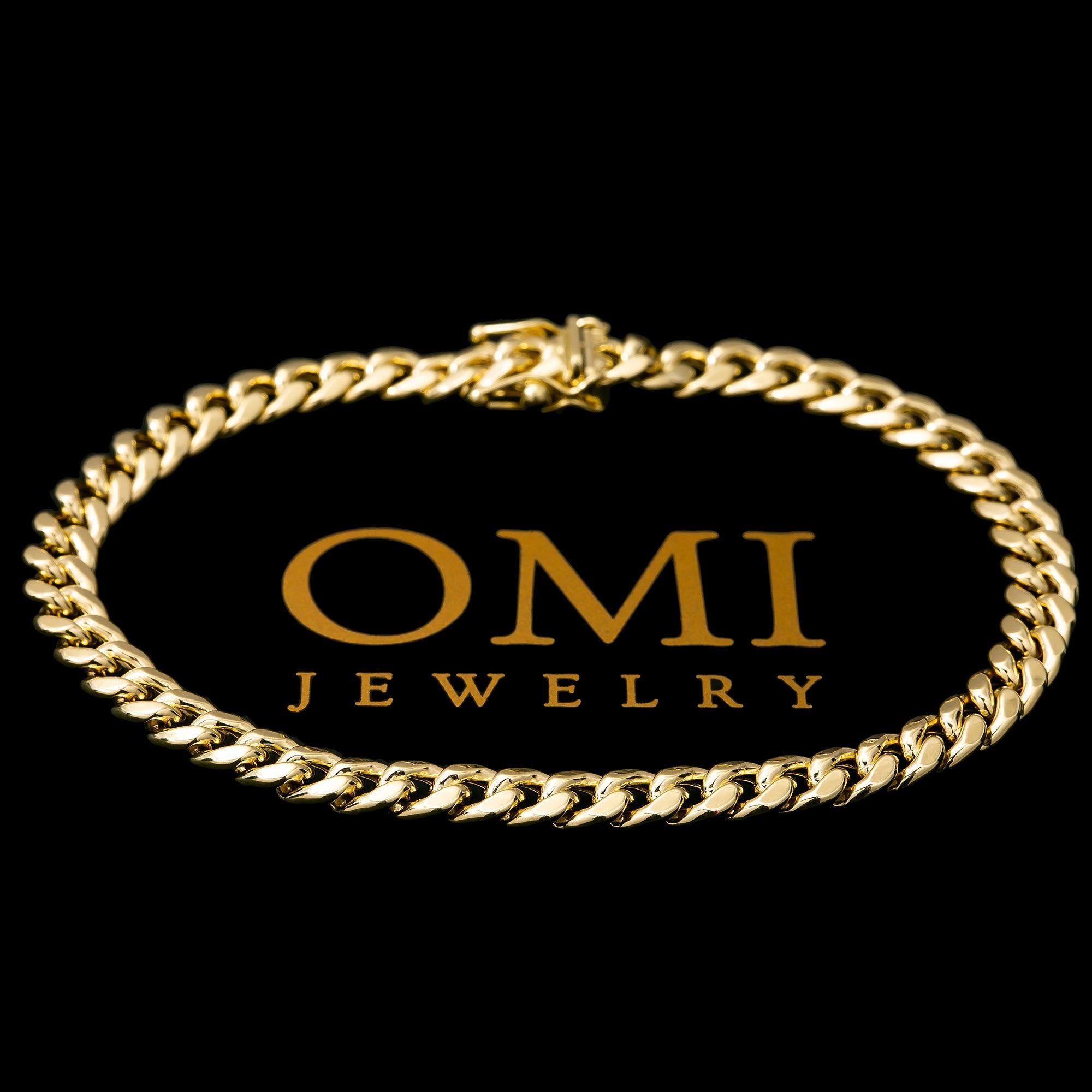 HOLLOW 5.5MM 10K YELLOW GOLD CUBAN BRACELET