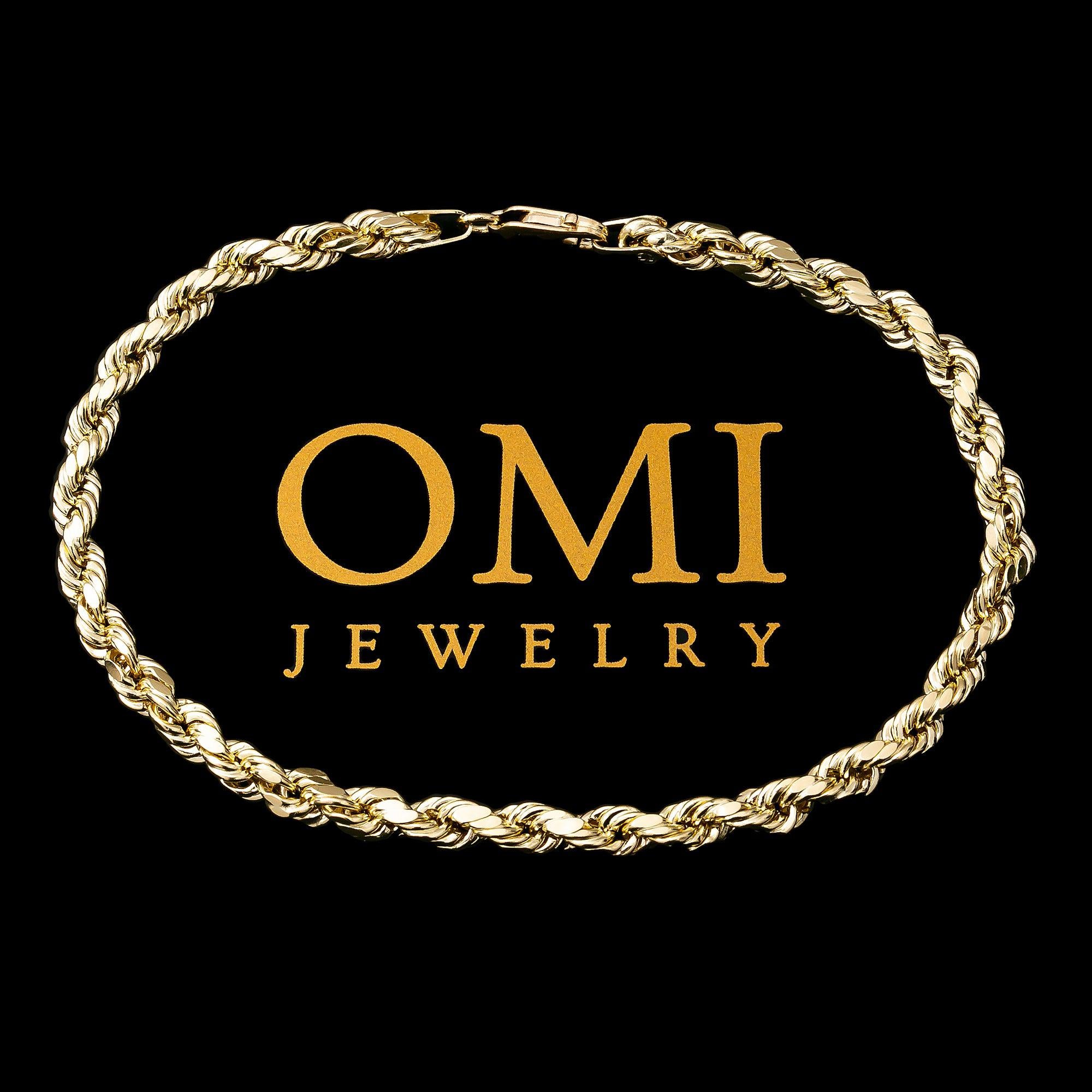 HOLLOW 10K YELLOW GOLD ROPE BRACELET