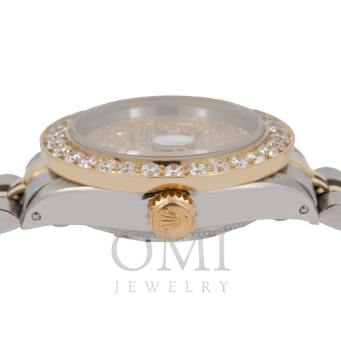 Rolex Datejust Diamond Watch, 6917 26mm, Champagne Diamond Dial With 3.45 CT Diamonds