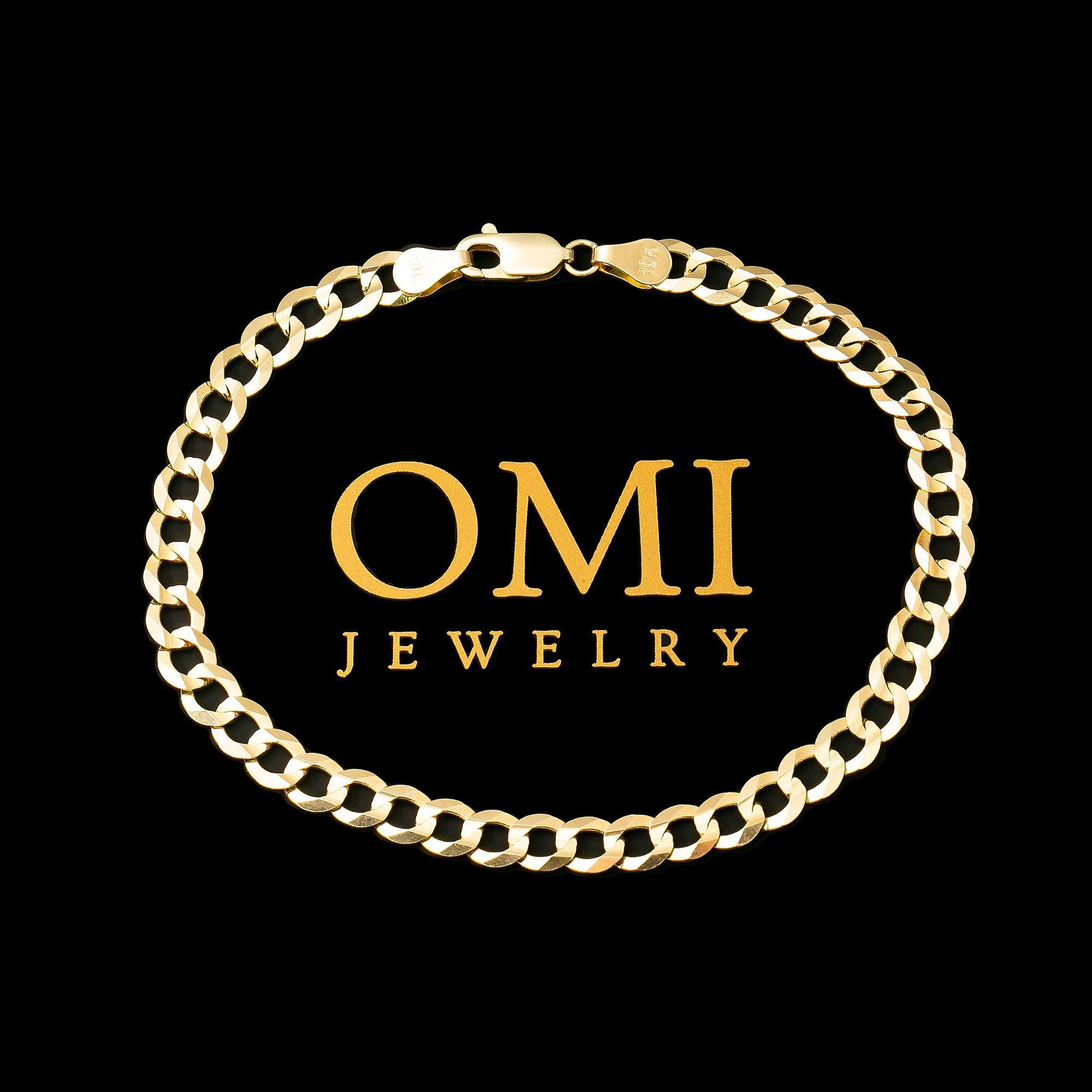 HOLLOW 10K YELLOW GOLD 5.5MM CUBAN BRACELET