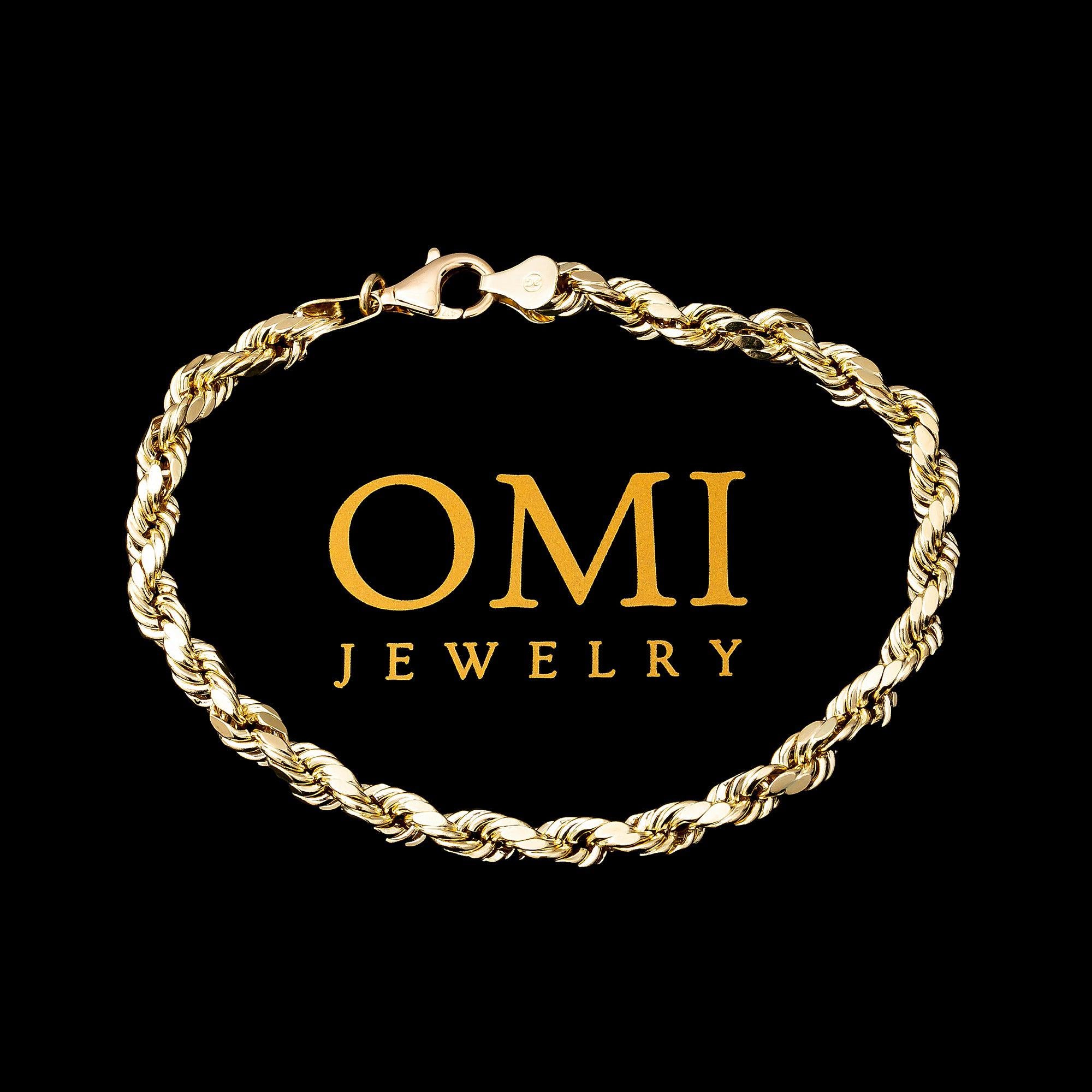 HOLLOW 10K YELLOW GOLD ROPE BRACELET