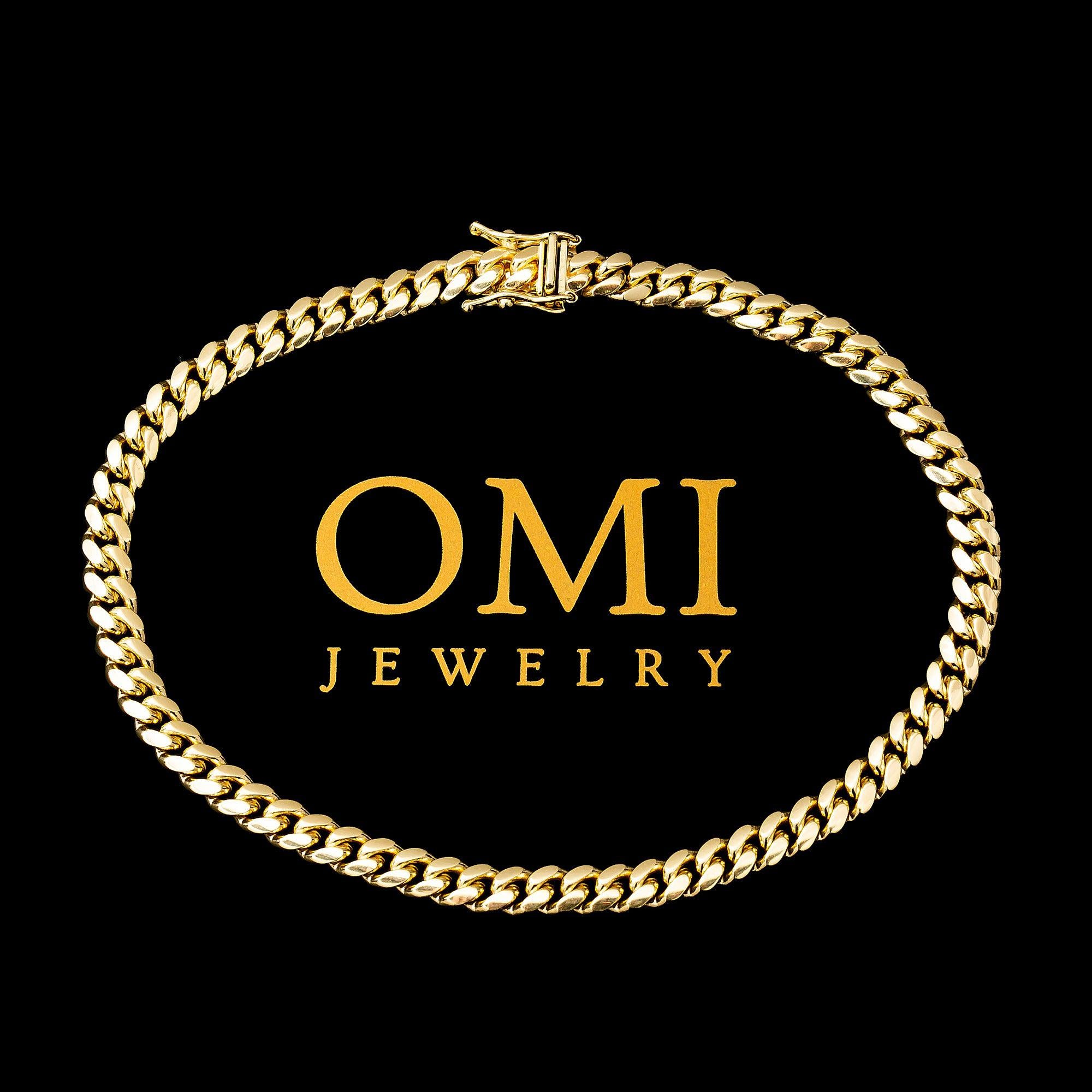 HOLLOW 10K YELLOW GOLD CUBAN BRACELET