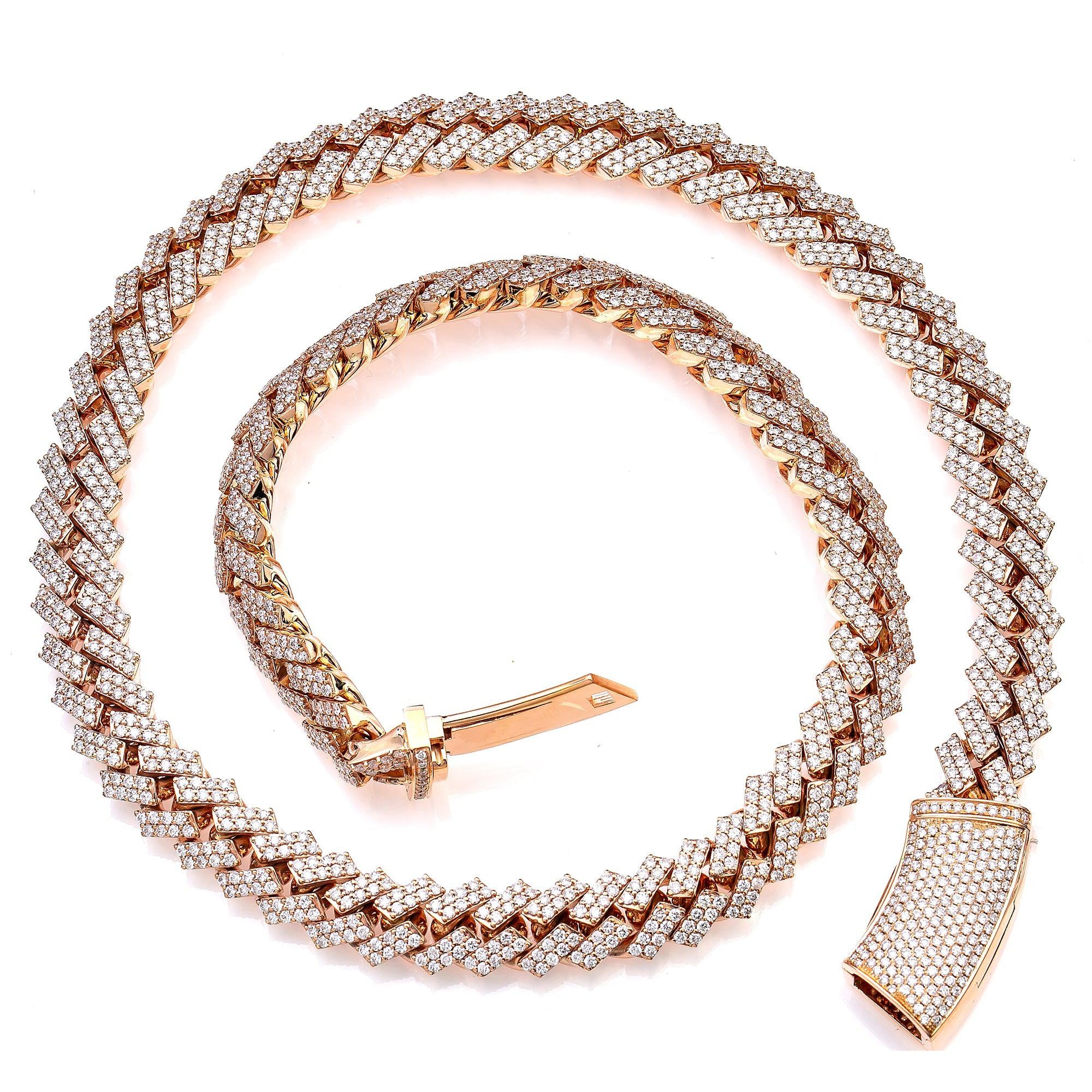 14K ROSE GOLD 22" | 13MM CUBAN CHAIN WITH 32.60 CT DIAMONDS