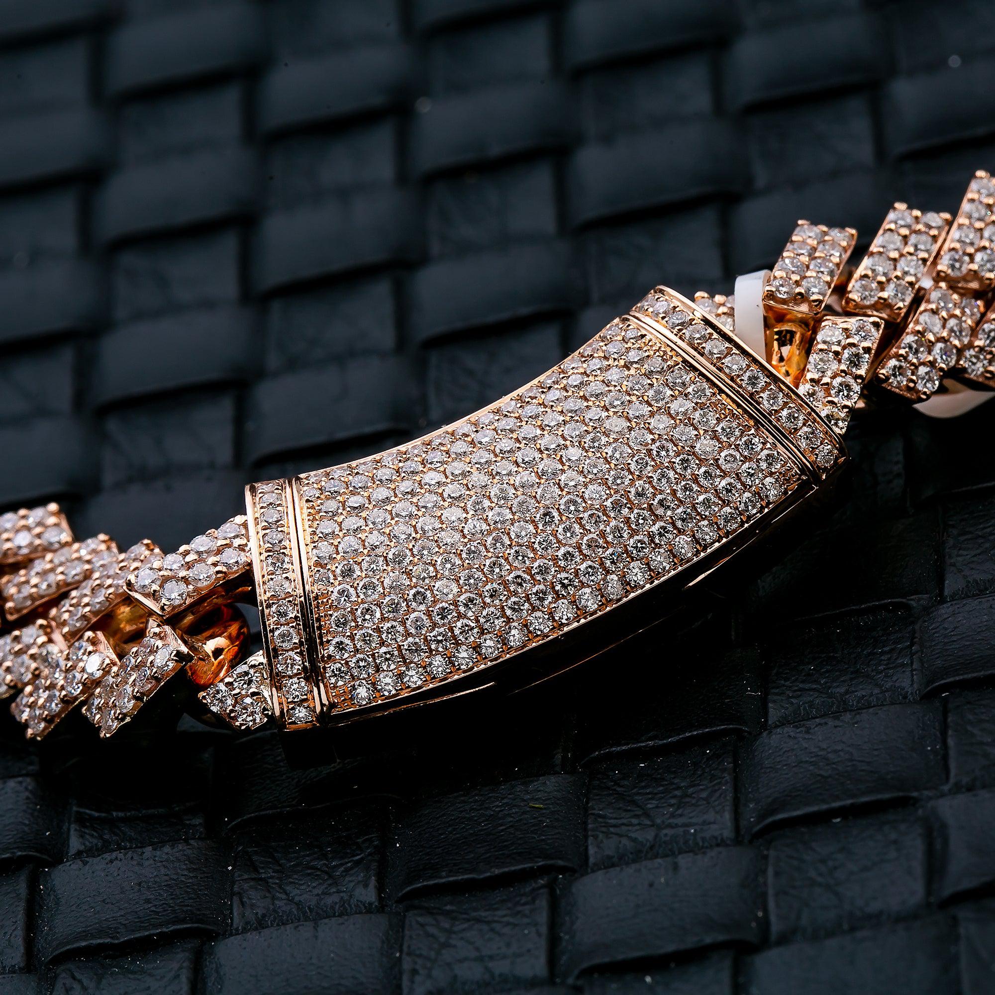 14K ROSE GOLD 22" | 13MM CUBAN CHAIN WITH 32.60 CT DIAMONDS