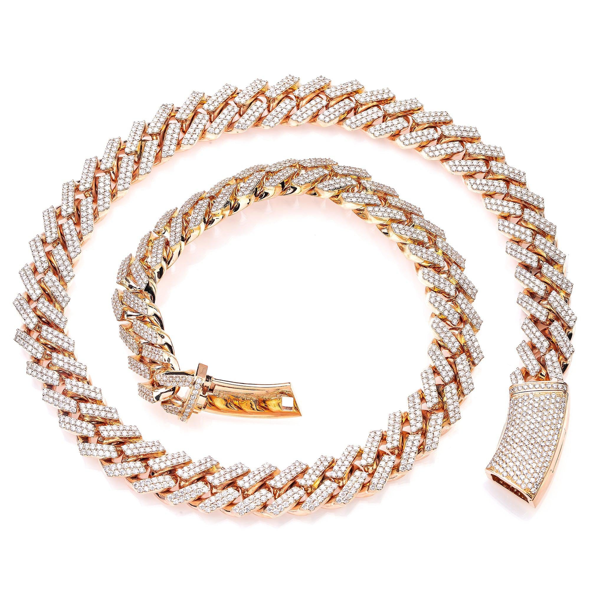 14K ROSE GOLD 22" | 13MM CUBAN CHAIN WITH 26.41 CT DIAMONDS
