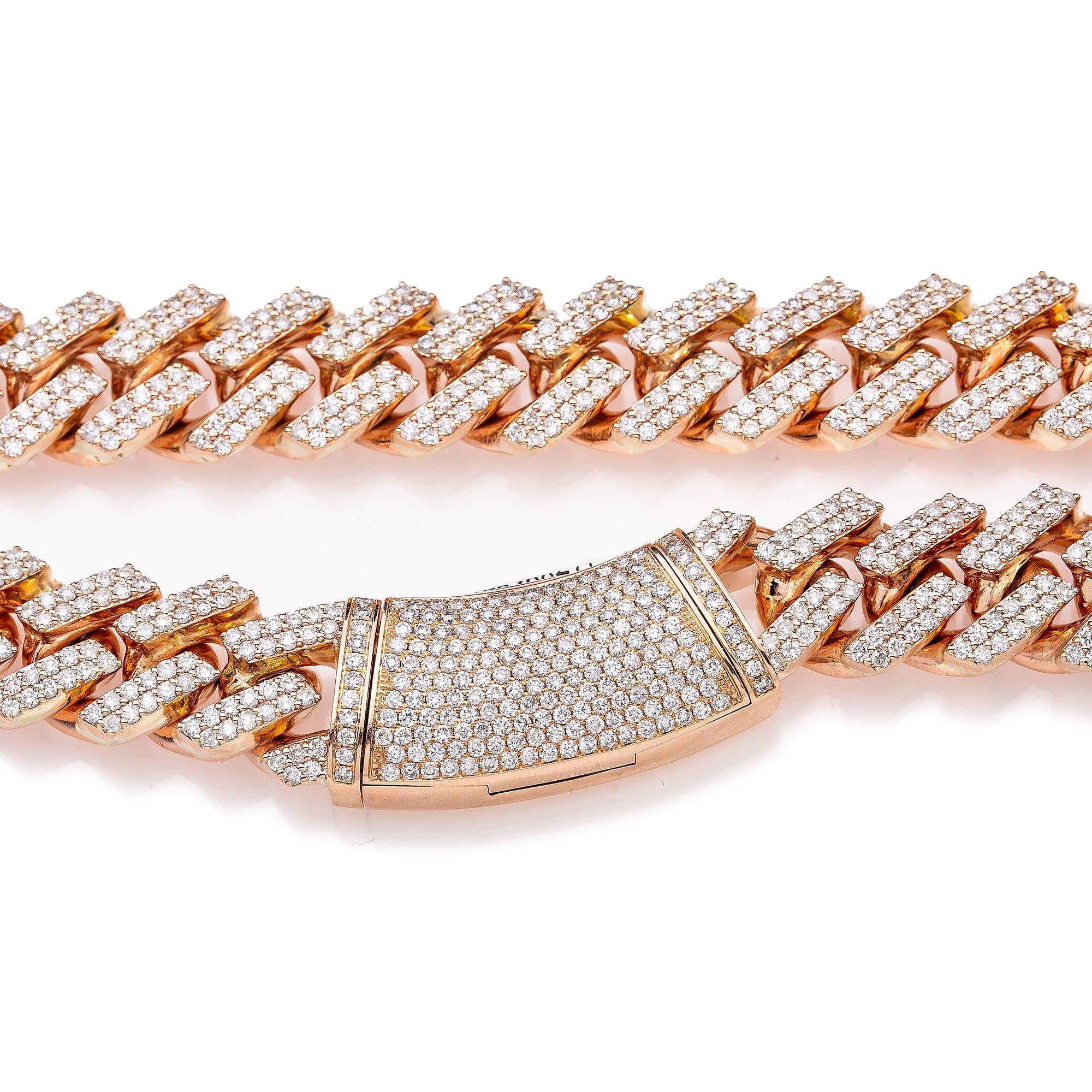 14K ROSE GOLD 22" | 13MM CUBAN CHAIN WITH 26.41 CT DIAMONDS