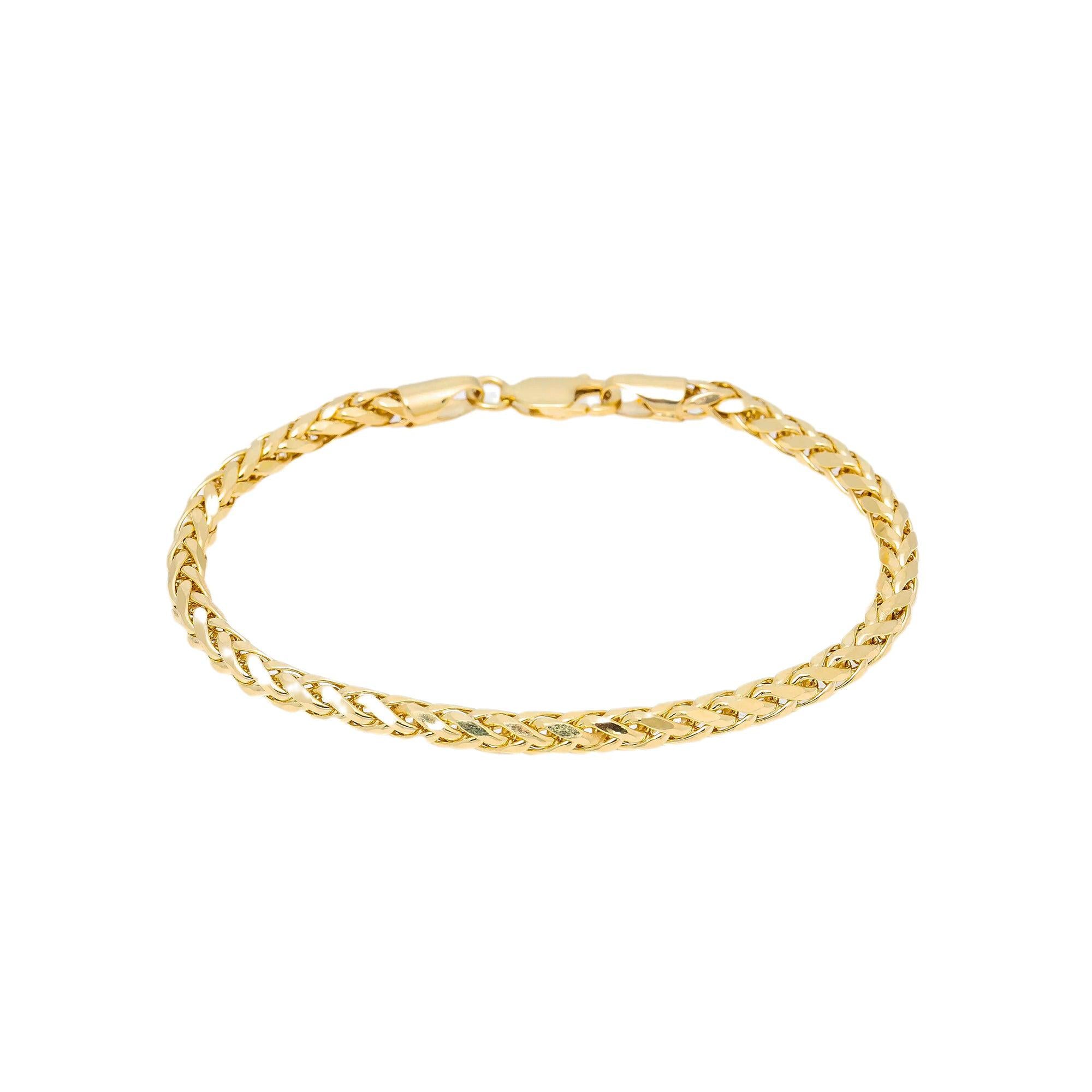 HOLLOW 10K YELLOW GOLD FRANCO BRACELET