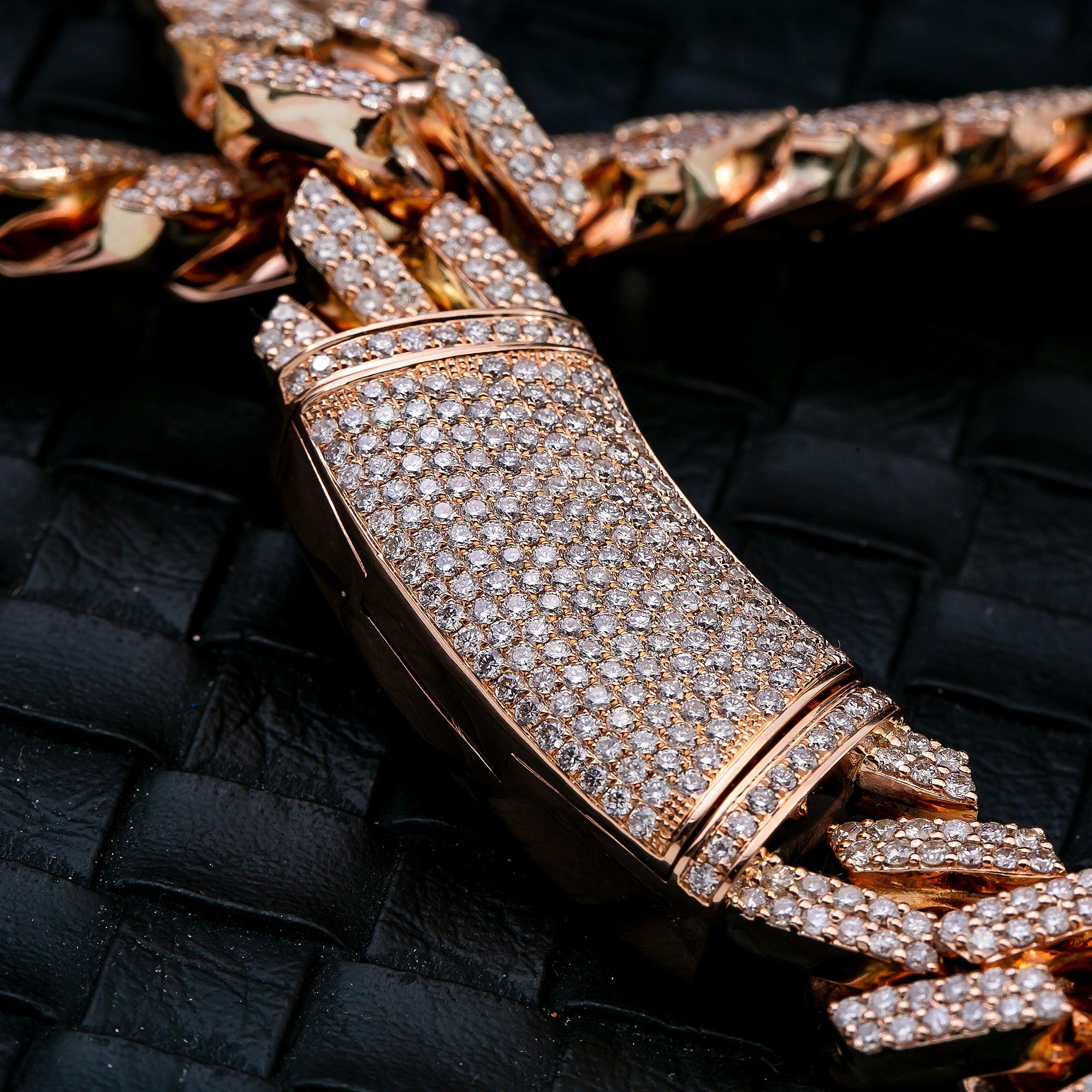 14K ROSE GOLD 22" | 13MM CUBAN CHAIN WITH 26.41 CT DIAMONDS