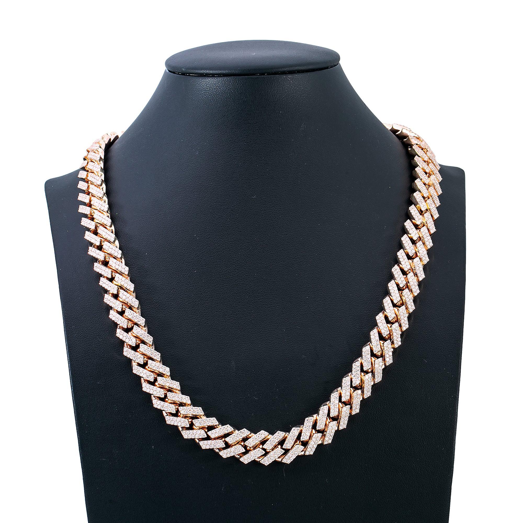 14K ROSE GOLD 22" | 13MM CUBAN CHAIN WITH 26.41 CT DIAMONDS
