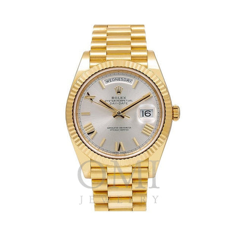 Rolex Day-Date 228238 40MM Silver Dial With Yellow Gold President Bracelet