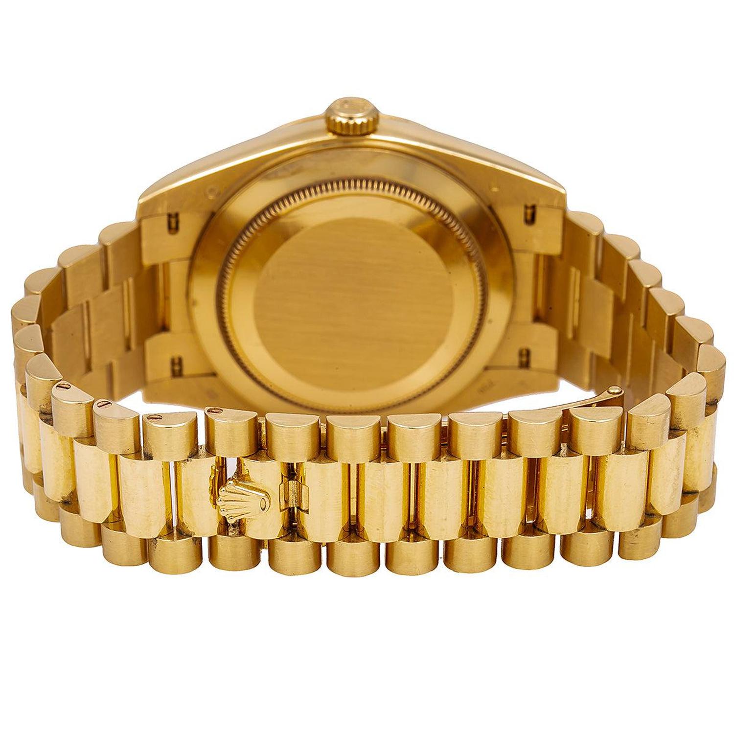 Rolex Day-Date 40MM 228238 Silver Roman Dial Fluted Bezel 18K Yellow Gold President Bracelet