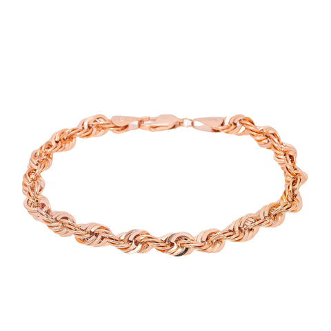 HOLLOW 10K ROSE GOLD ROPE BRACELET