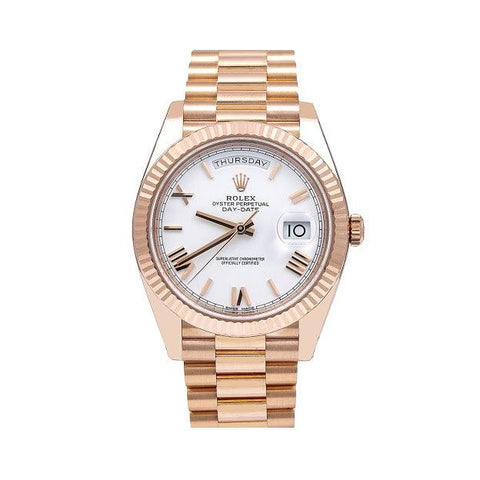 Rolex Day-Date 40 228235 40MM White Dial With Rose Gold President Bracelet