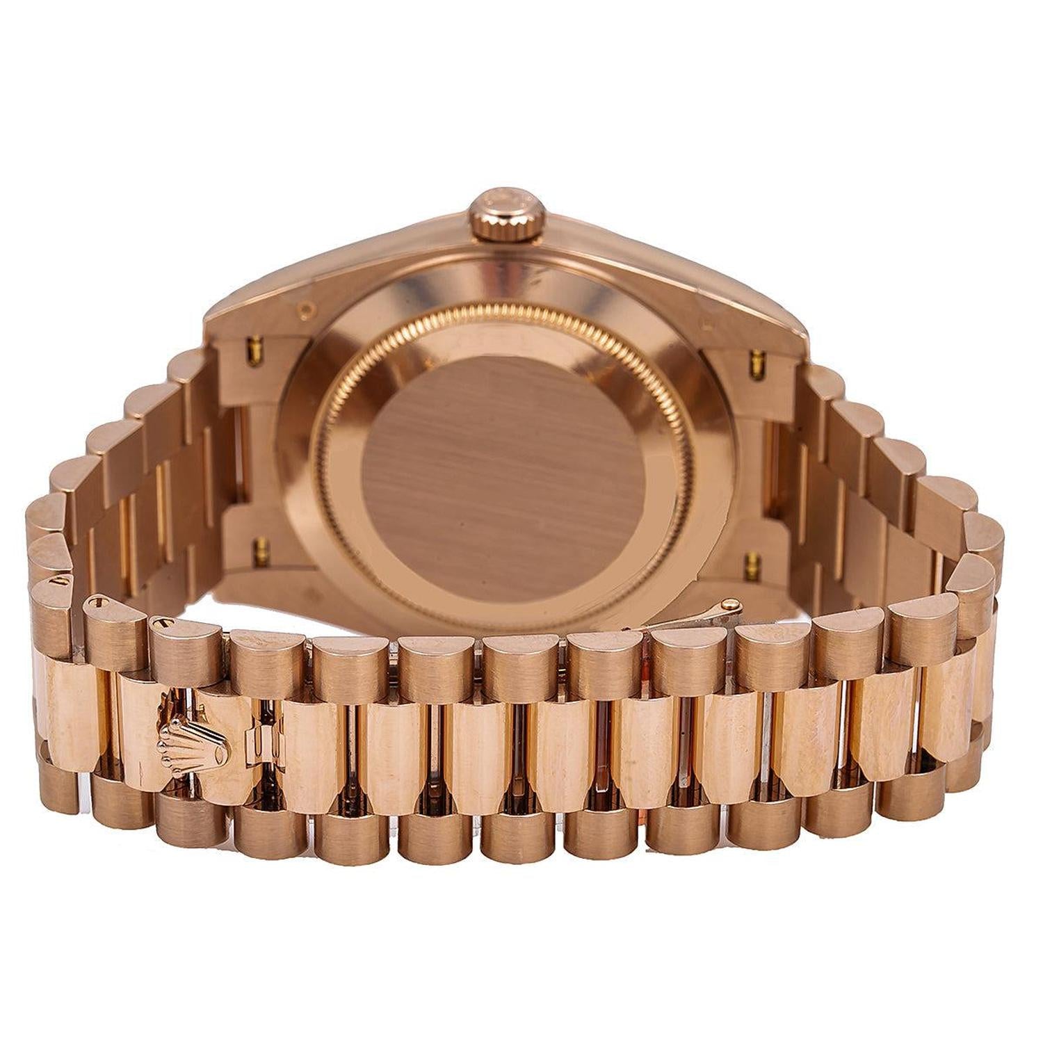 Rolex Day-Date 40MM 228235 White Roman Dial Fluted Bezel 18K Rose Gold President Bracelet