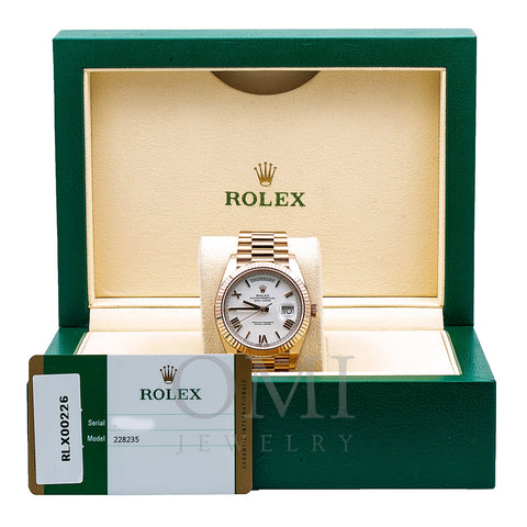 Rolex Day-Date 40 228235 40MM White Dial With Rose Gold President Bracelet