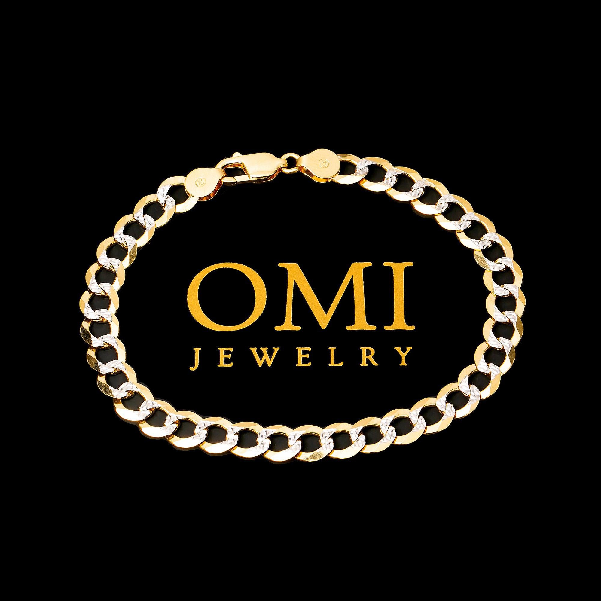 10K YELLOW GOLD HOLLOW DIAMOND CUT CUBAN BRACELET