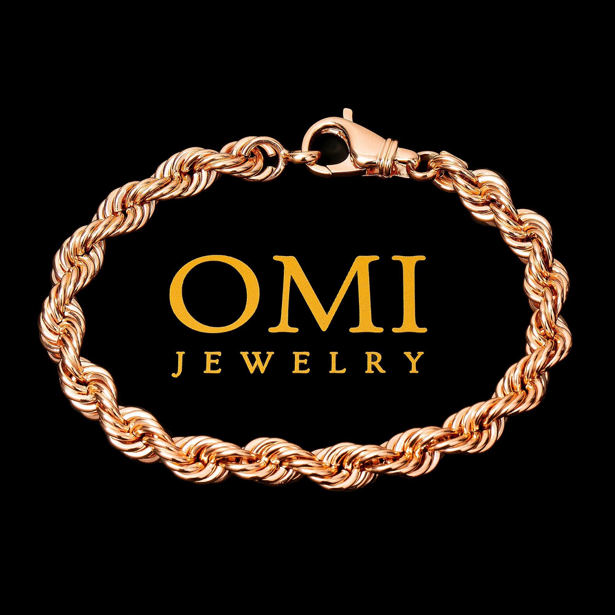 HOLLOW 10K ROSE GOLD ROPE BRACELET