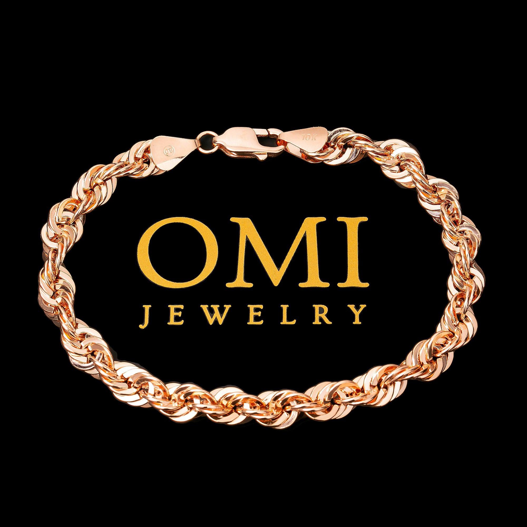 HOLLOW 10K ROSE GOLD ROPE BRACELET