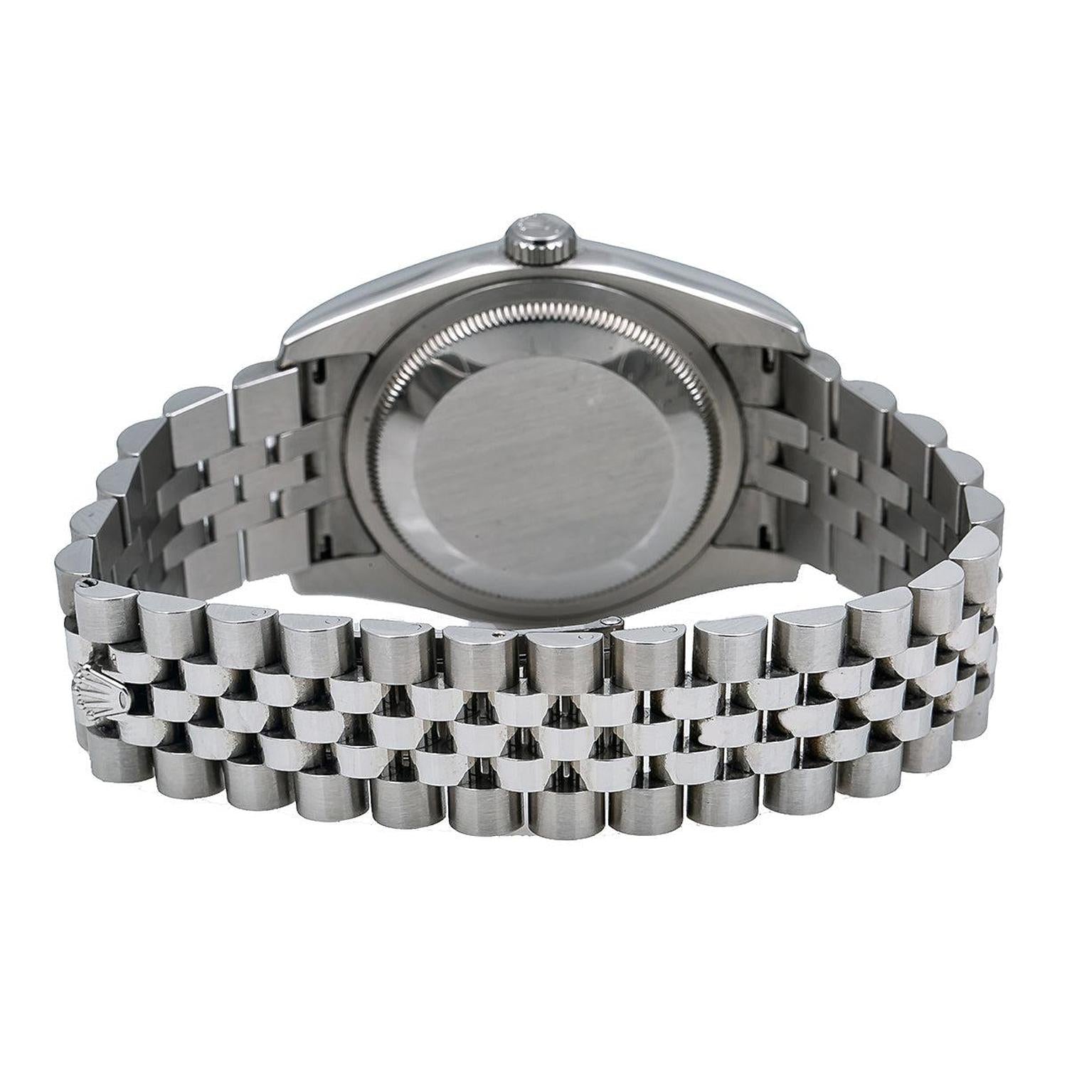 Rolex Datejust 36MM 116200 Pink Floral Arabic Dial Smooth Bezel Stainless Steel Jubilee Bracelet