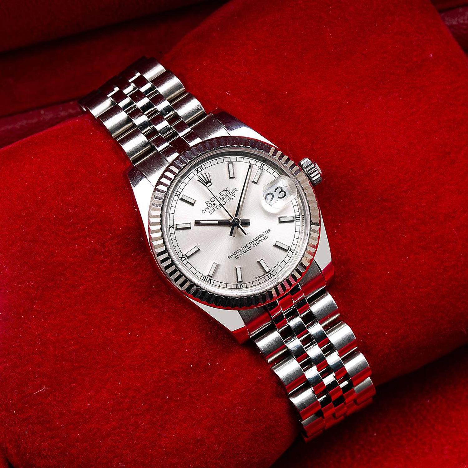 Rolex Datejust 31MM 178274 Silver Dial Fluted Bezel Stainless Steel Jubilee Bracelet