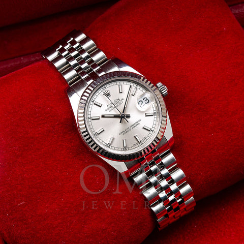 Rolex Datejust 178274 31MM Silver Dial With Stainless Steel Jubilee Bracelet