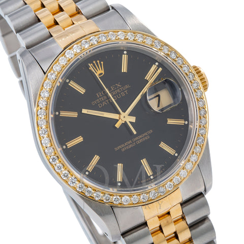 Rolex Datejust 16233 36MM Black Dial With Two Tone Jubilee Bracelet