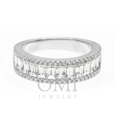 Ladies 14K White Gold Ring with 1.95 CT  Baguette and Round Diamonds
