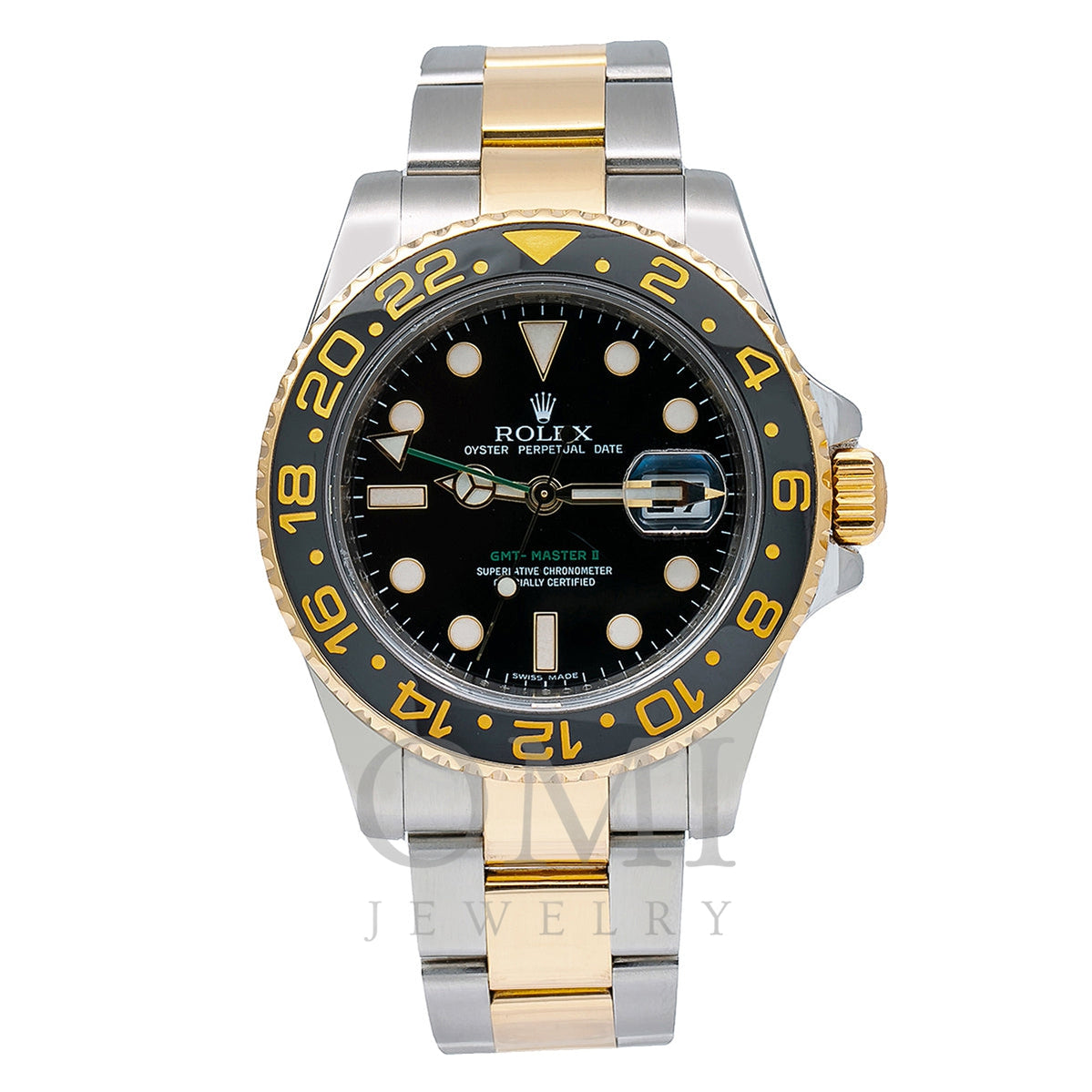 dash tunge sorg Rolex GMT-Master II 116713 40MM Black Dial With Two Tone Oyster Bracel -  OMI Jewelry