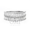 UNISEX 18K WHITE GOLD BAND WITH BAGUETTE AND ROUND CUT DIAMONDS 1.85CT