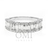 UNISEX 18K WHITE GOLD BAND WITH BAGUETTE AND ROUND CUT DIAMONDS 1.51CT