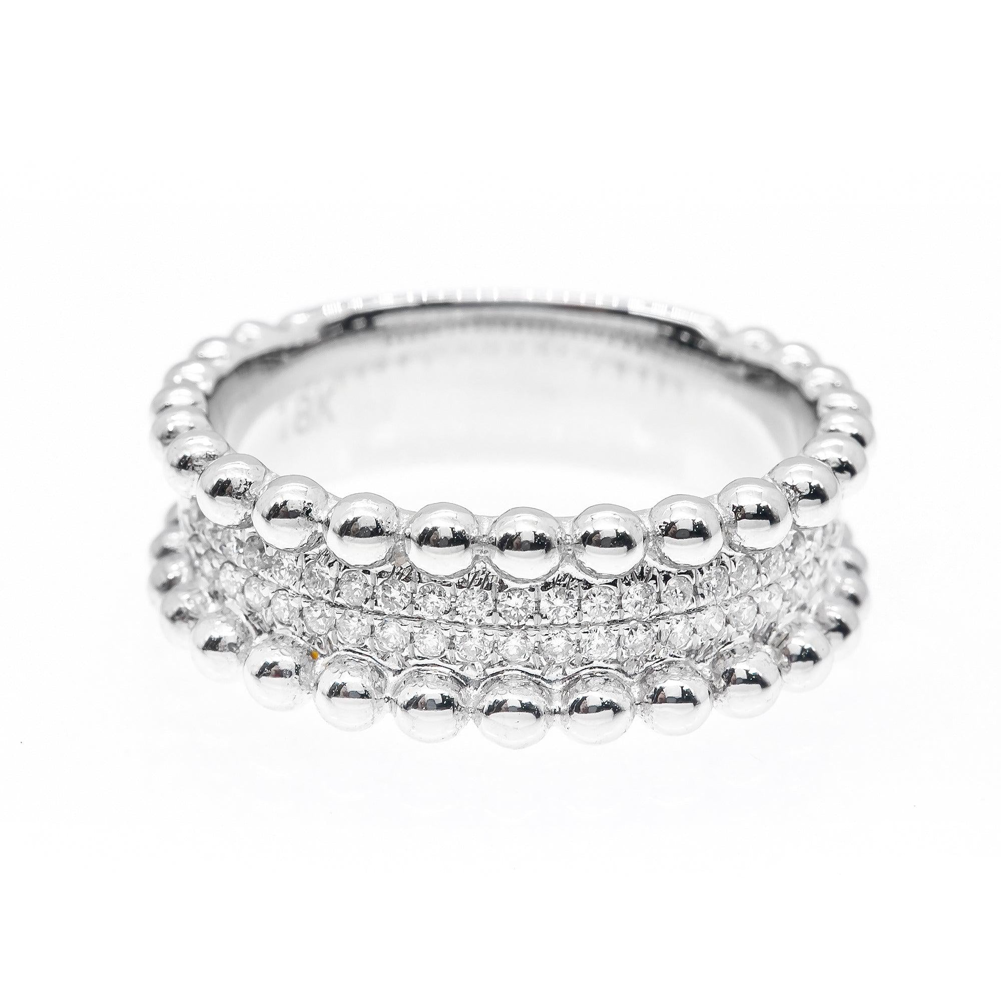 LADIES 18K WHITE GOLD DIAMOND BAND WITH ROUND CUT DIAMONDS WITH 0.23CT DIAMONDS