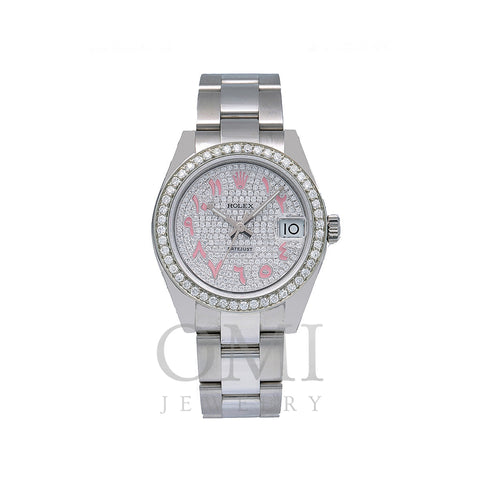 Rolex Datejust Diamond Watch, 178240 31mm, Silver Diamond Dial With 2.75 CT Diamonds