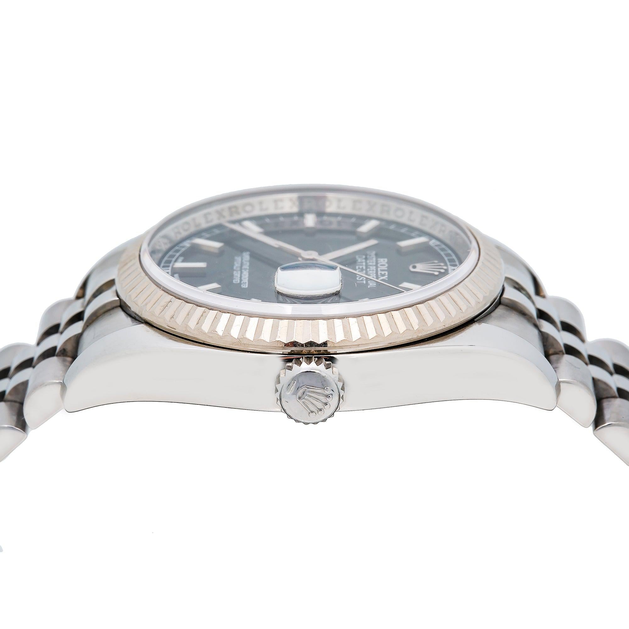 Rolex Datejust 36MM 116234 Black Dial Fluted Bezel Stainless Steel Jubilee Bracelet