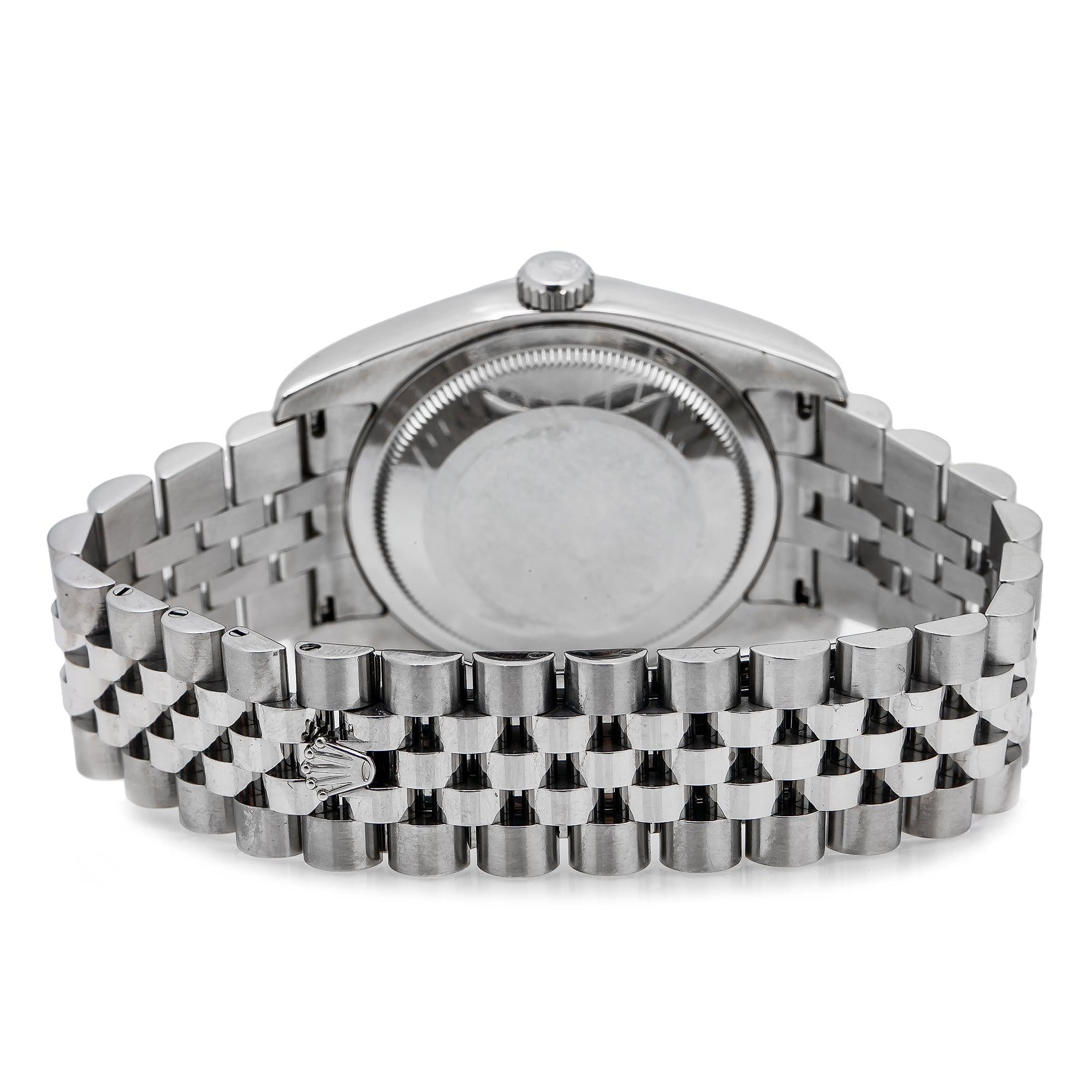 Rolex Datejust 36MM 116234 Black Dial Fluted Bezel Stainless Steel Jubilee Bracelet