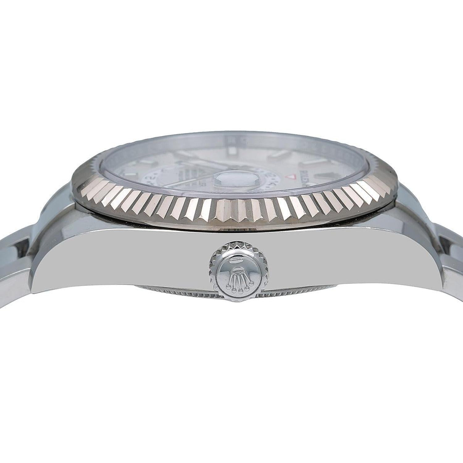 Rolex Sky-Dweller 42MM 326934 White Dial Fluted Bezel Stainless Steel Oyster Bracelet