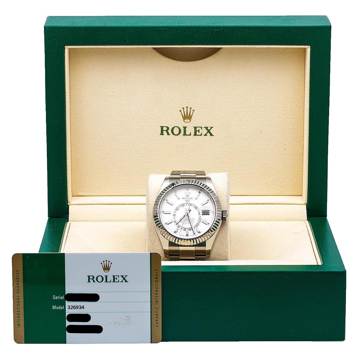Rolex Sky-Dweller 42MM 326934 White Dial Fluted Bezel Stainless Steel Oyster Bracelet