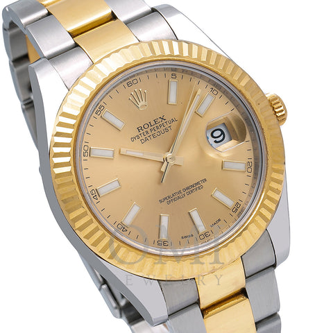 Rolex Datejust II 116333 41MM Champagne Dial With Two Tone Oyster Bracelet