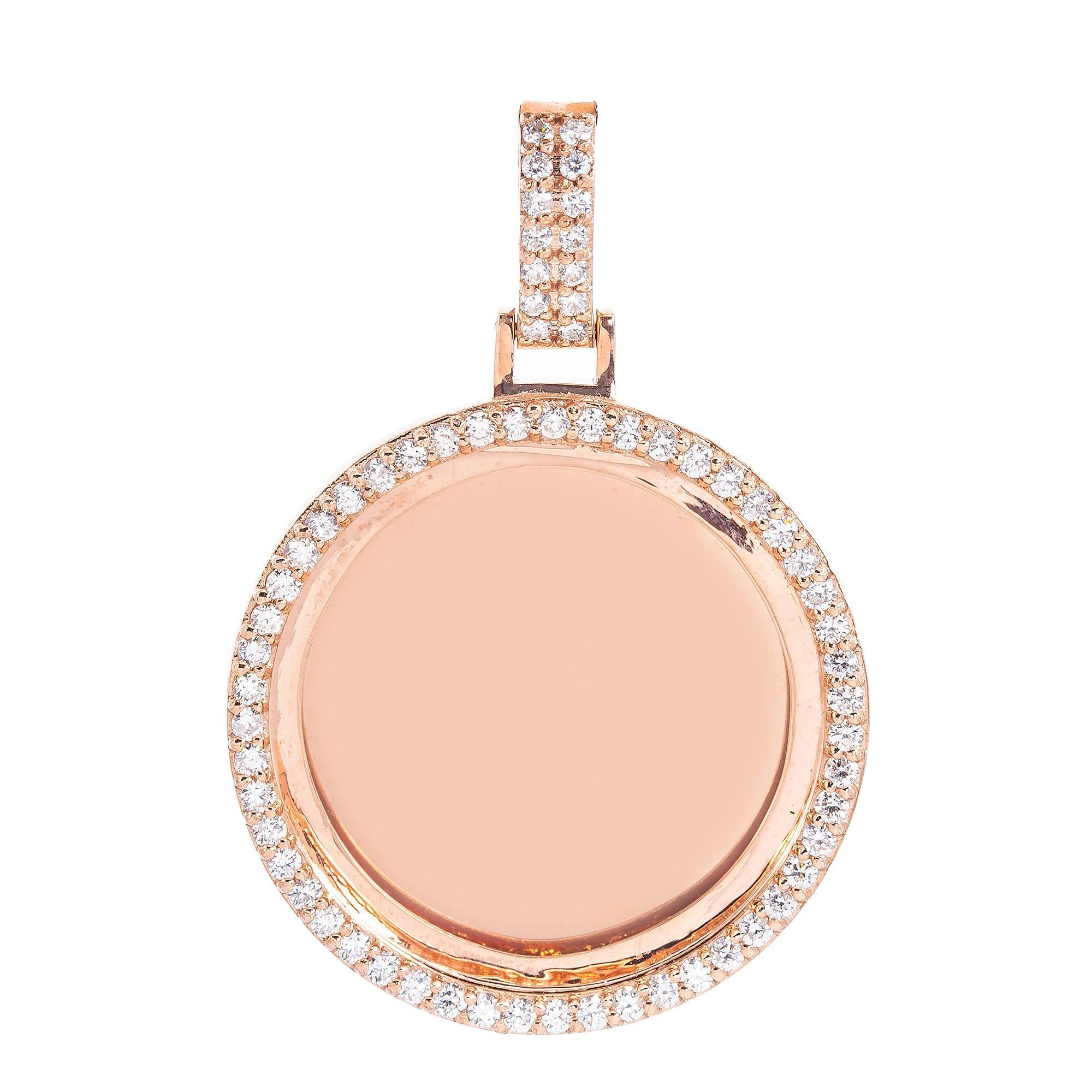 14K ROSE GOLD PICTURE PENDANT WITH DIAMONDS 1.62CT