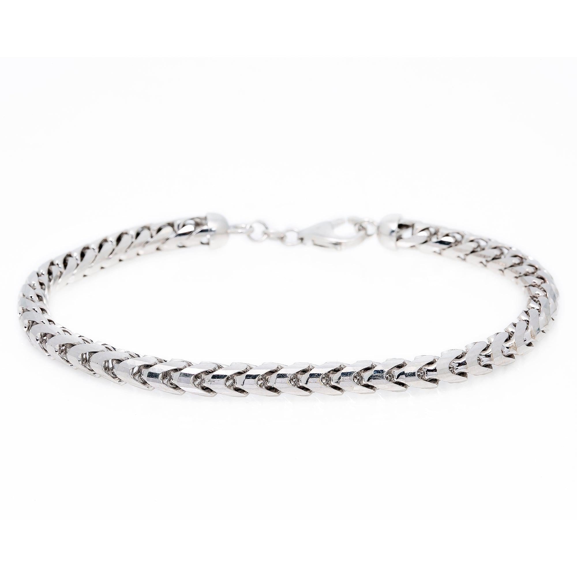 10K WHITE GOLD FRANCO BRACELET