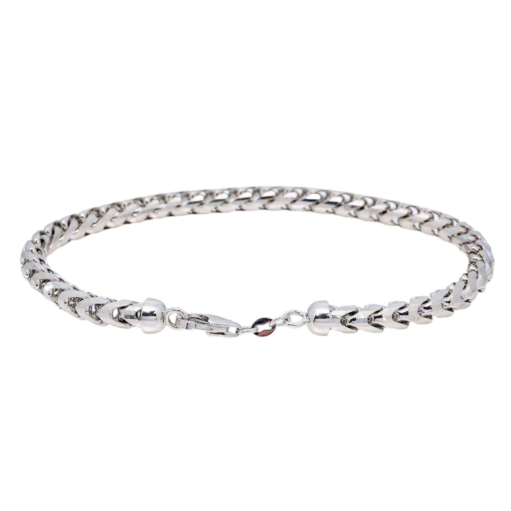 10K WHITE GOLD FRANCO BRACELET