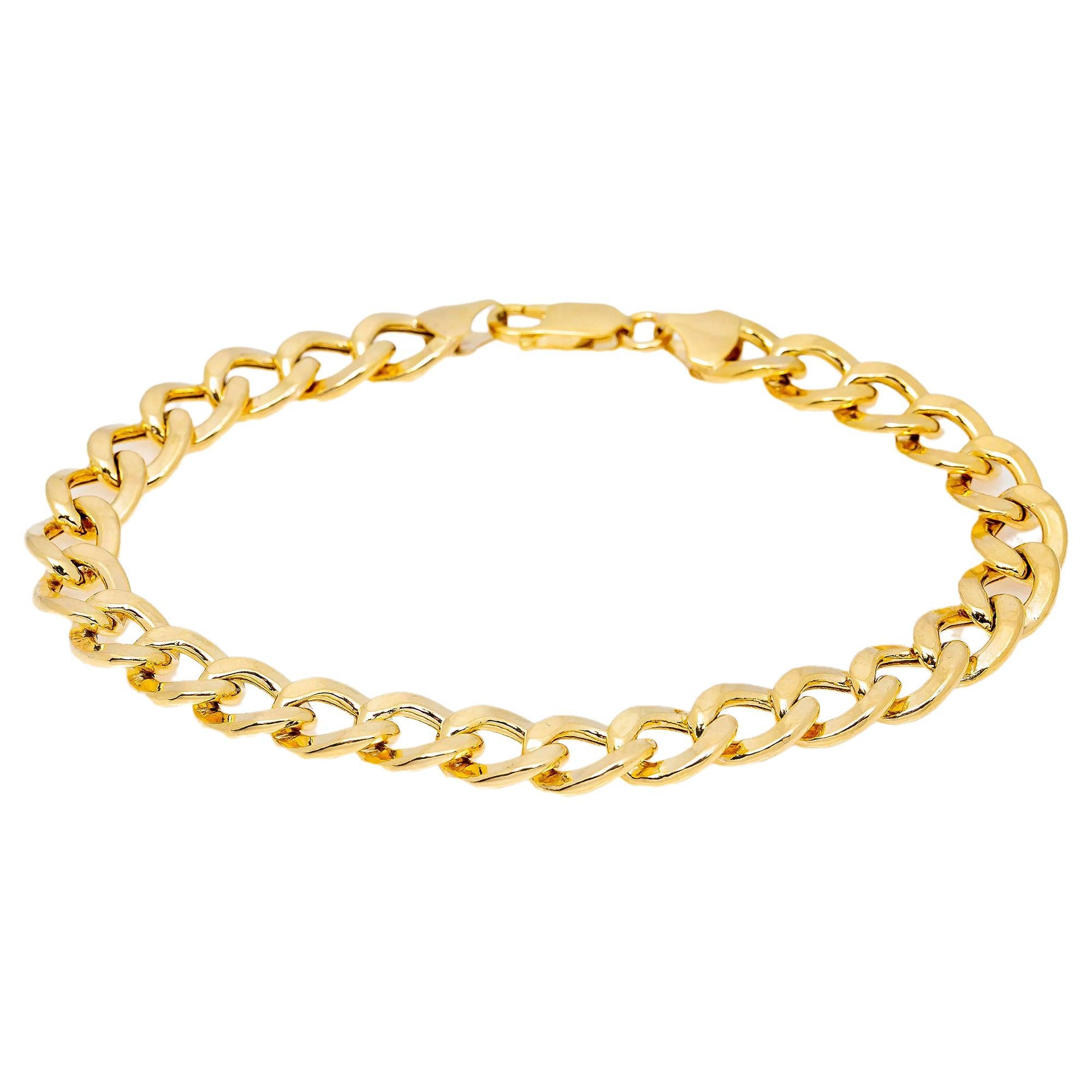 10K HOLLOW YELLOW GOLD 8.5MM OPEN CUBAN BRACELET