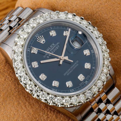 Rolex Datejust 16234 36MM Blue Diamond Dial With Stainless Steel Jubilee Bracelet