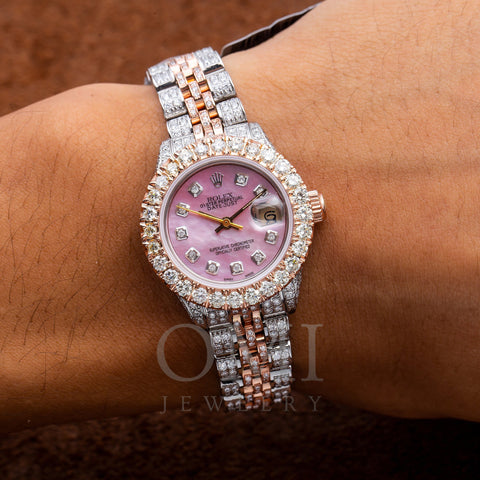 Rolex Lady-Datejust 6917 26MM Pink Diamond Dial With 7.25 CT Diamonds