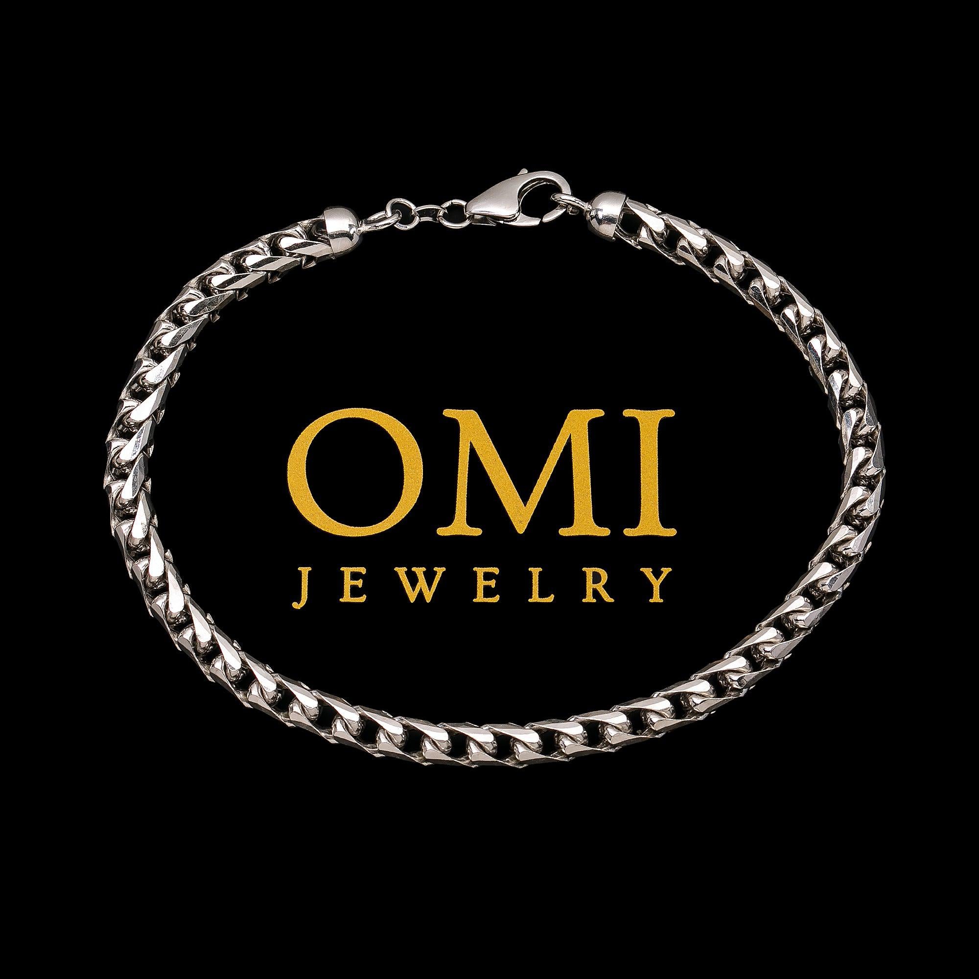 10K WHITE GOLD FRANCO BRACELET