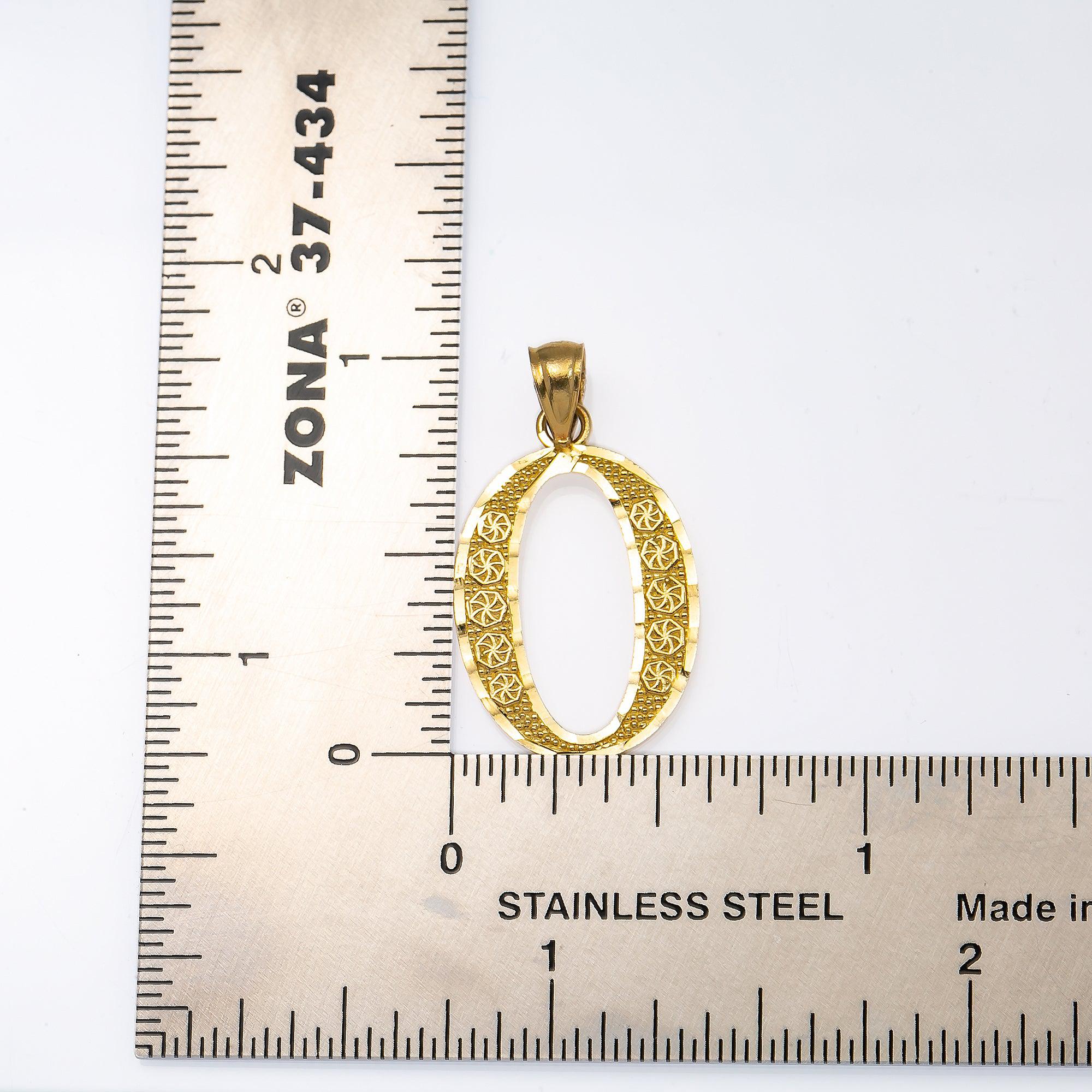 14K YELLOW GOLD LETTER O PENDANT