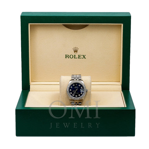 Rolex Datejust Diamond Watch, 178240 31mm, Blue Diamond Dial With 1.25 CT Diamonds