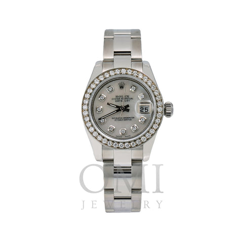 Rolex Datejust Diamond Watch, 179160 26mm, Silver Diamond Dial With 0.90 CT Diamonds