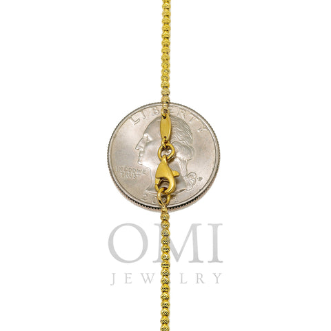 10k Yellow Gold 2mm Laser Moon Chain Available In Sizes 18