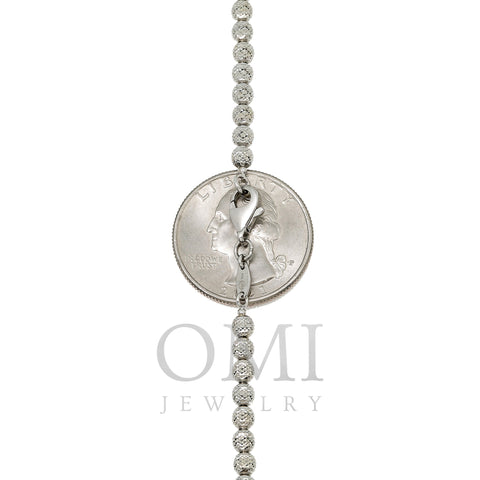 10K White Gold 4mm Laser Moon Chain - Available In Sizes 18